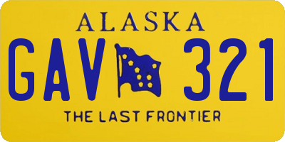 AK license plate GAV321