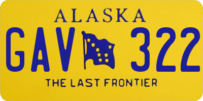 AK license plate GAV322