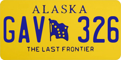 AK license plate GAV326