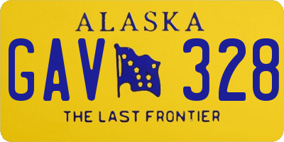 AK license plate GAV328