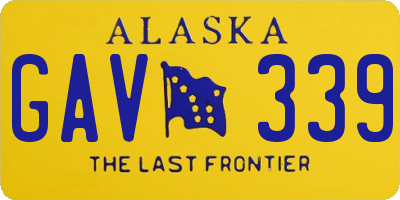 AK license plate GAV339