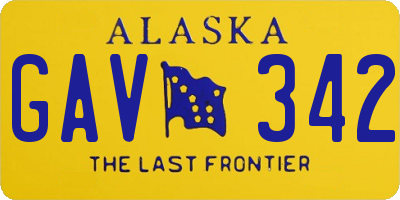 AK license plate GAV342