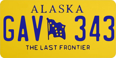 AK license plate GAV343
