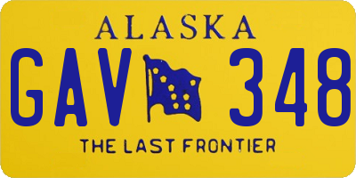 AK license plate GAV348