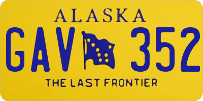 AK license plate GAV352