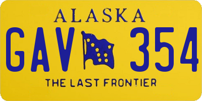 AK license plate GAV354