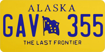 AK license plate GAV355