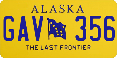 AK license plate GAV356