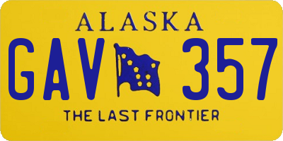 AK license plate GAV357