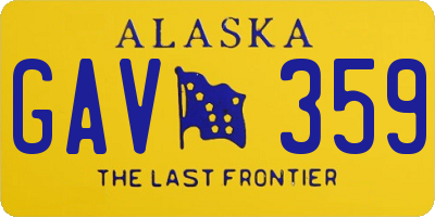 AK license plate GAV359