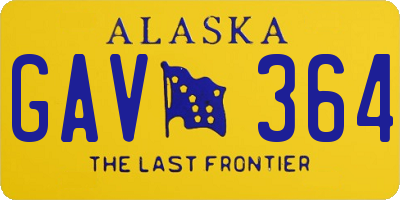 AK license plate GAV364