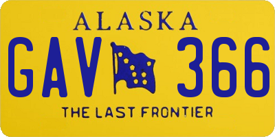 AK license plate GAV366