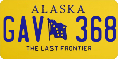 AK license plate GAV368