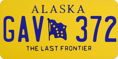 AK license plate GAV372