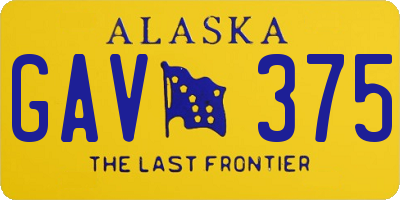 AK license plate GAV375