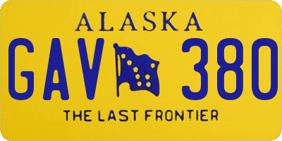 AK license plate GAV380