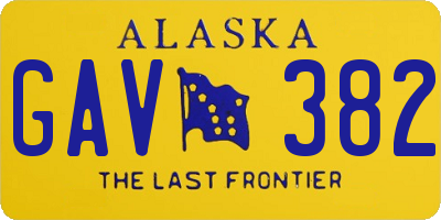 AK license plate GAV382
