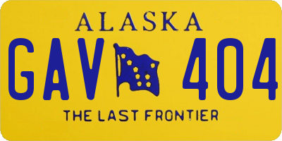 AK license plate GAV404