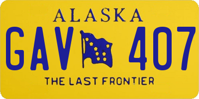 AK license plate GAV407