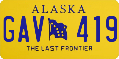 AK license plate GAV419