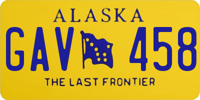 AK license plate GAV458