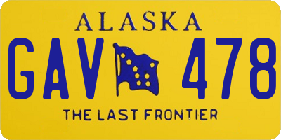 AK license plate GAV478