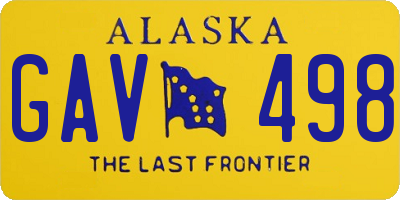AK license plate GAV498