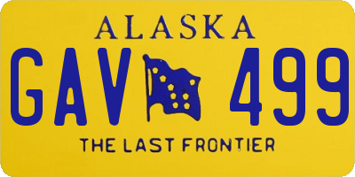 AK license plate GAV499