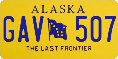 AK license plate GAV507