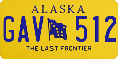AK license plate GAV512