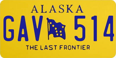AK license plate GAV514