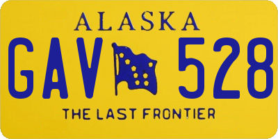 AK license plate GAV528