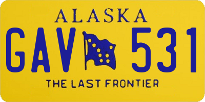 AK license plate GAV531