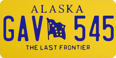 AK license plate GAV545