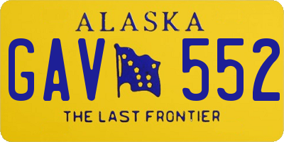 AK license plate GAV552