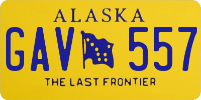 AK license plate GAV557