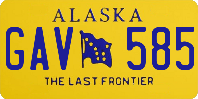 AK license plate GAV585