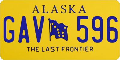 AK license plate GAV596