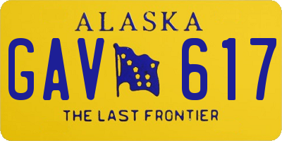 AK license plate GAV617