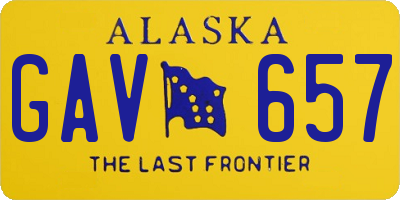 AK license plate GAV657