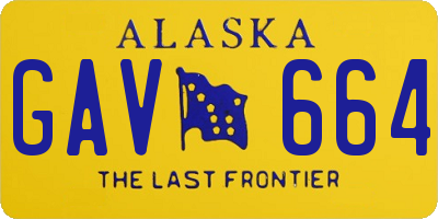 AK license plate GAV664