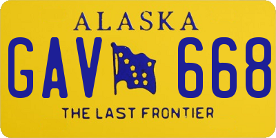 AK license plate GAV668