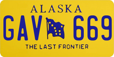 AK license plate GAV669