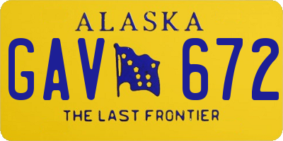 AK license plate GAV672