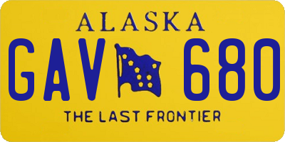 AK license plate GAV680