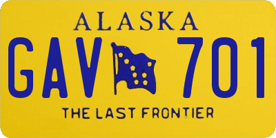 AK license plate GAV701