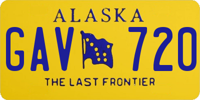 AK license plate GAV720