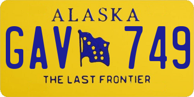 AK license plate GAV749