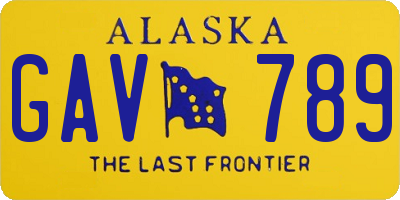 AK license plate GAV789