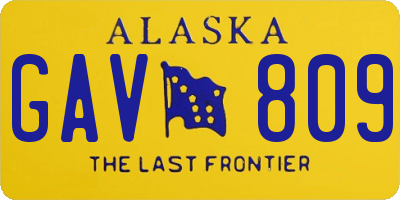 AK license plate GAV809